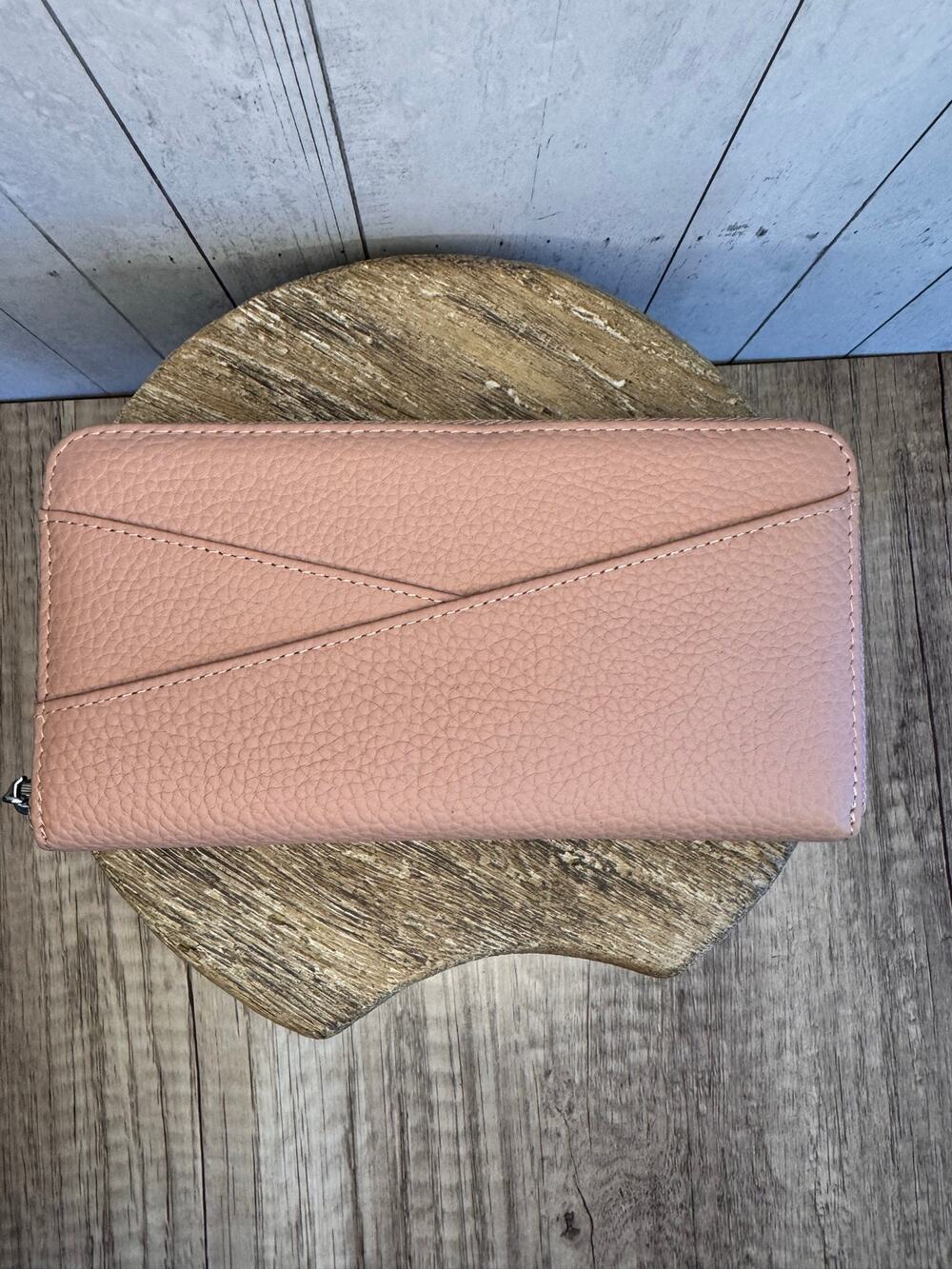 Dusty Rose Wallet Criss Cross Pocket Pink Long Wallet Light Pink Accessories